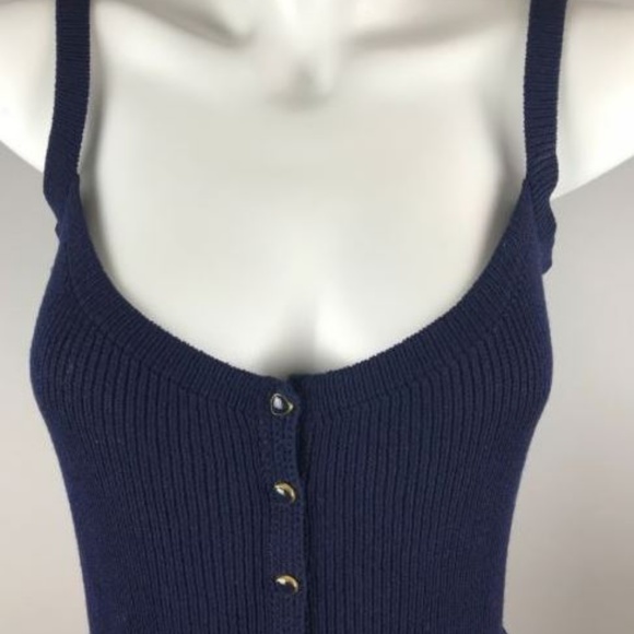 St John Santana Knit Navy Blue Spaghetti Strap But - Picture 3 of 8